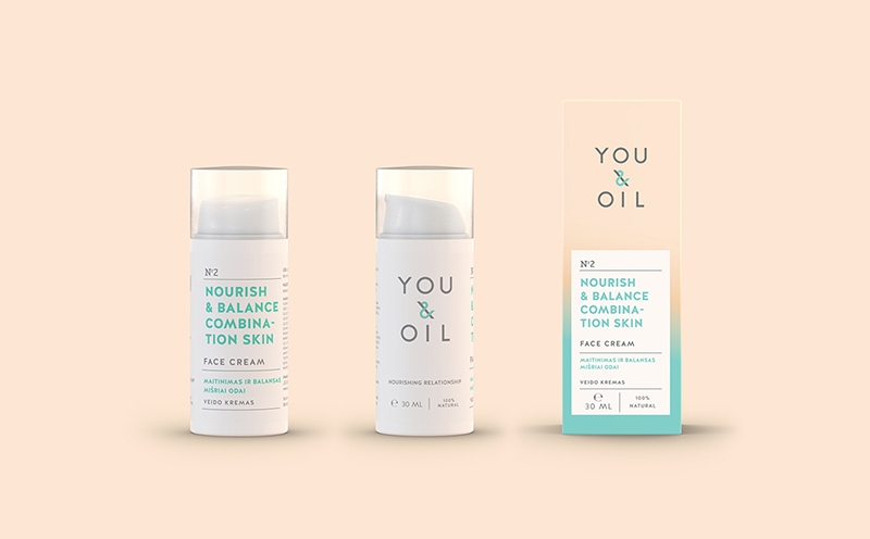 化妝品品牌包裝設計，有效地使用色彩編碼，增強產品的自然和專業形象