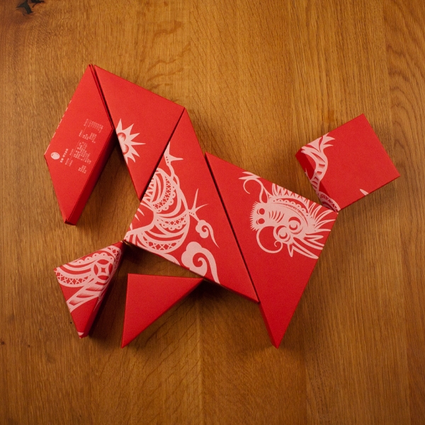 春節禮品盒包裝設計，新年七巧板的妙用