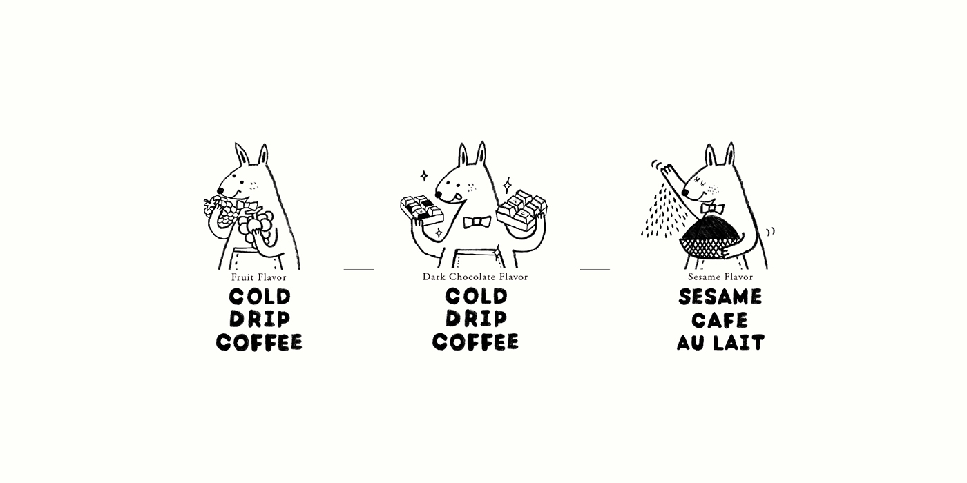 黑巧克力、水果風(fēng)味、芝麻歐蕾三種不同的咖啡包裝設(shè)計