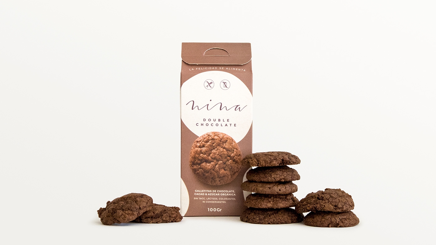 金色（香草）、巧克力色（可可和巧克力）和檸檬姜系列餅干食品包裝設(shè)計(jì)